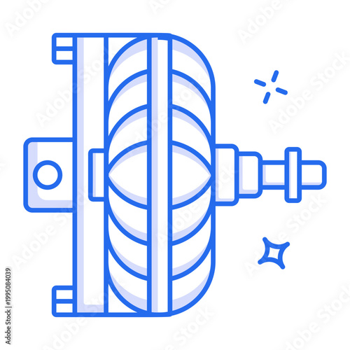 A linear style icon of a torque converter