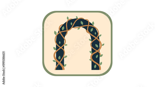 Εκτύπωση καμβά A dark archway entwined with brown vines and small green leaves