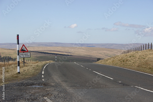 The A689 at Killhope Law, England UK has stunning viewa over Cumbria and Durham