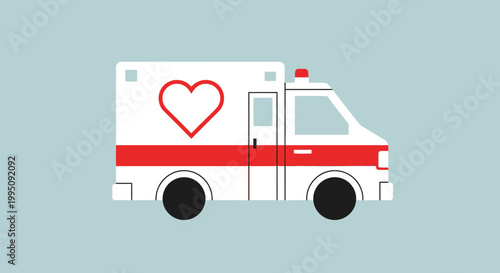 Ambulance with Heart Symbol: Medical Emergency, Healthcare, and Care