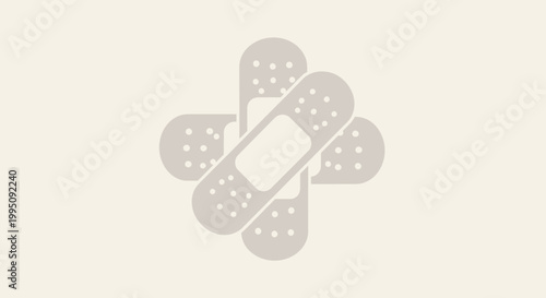 Medical Cross Symbol Made of Adhesive Bandages on a Light Background