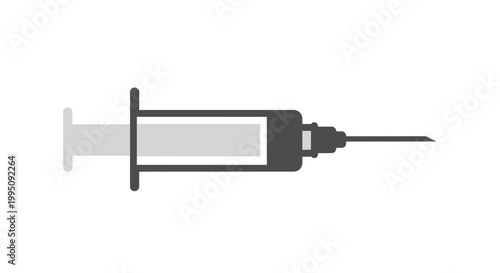 Medical Syringe Icon, Healthcare Injection Tool, Vaccination Symbol