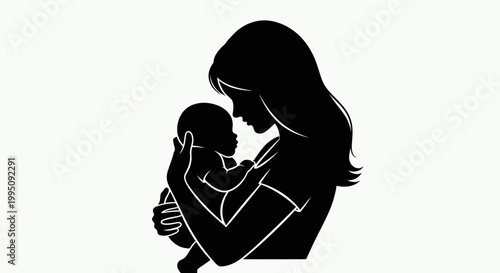 Mother Holding Baby Silhouette