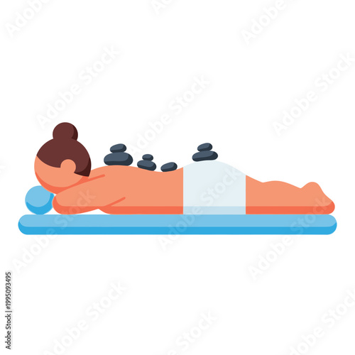 Relaxing hot stone massage therapy for wellness and body care