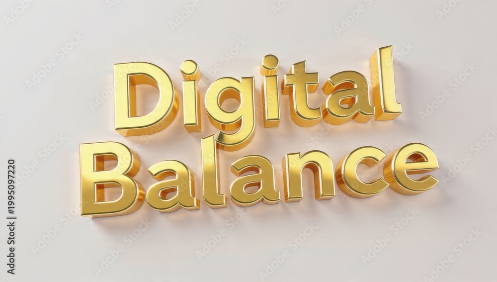 Fototapeta premium Golden 3D Text Digital Balance