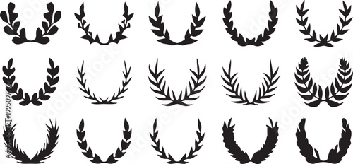 Laurel Wreath Collection: A diverse compilation of laurel wreaths, showcasing various designs and styles, perfect for symbolizing achievement and victory.