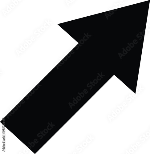 Black and white geometric arrow shape black arrow white background