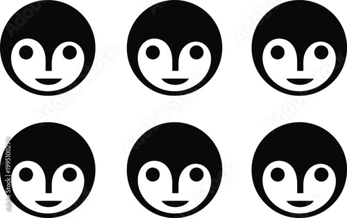 Black and white of smiling faces with closed eyes smiley face emotion happy desi