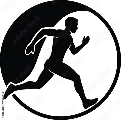 Black and white silhouette of a person lifting weights in a gym d