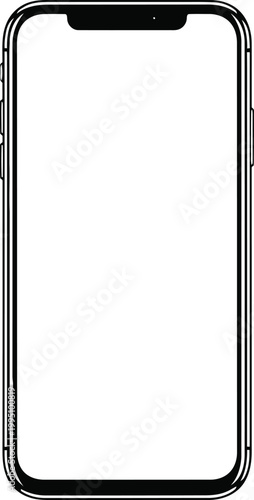 Black and white smartphone outline minimalist