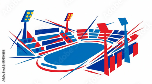 Abstract stadium arena architectural illustration