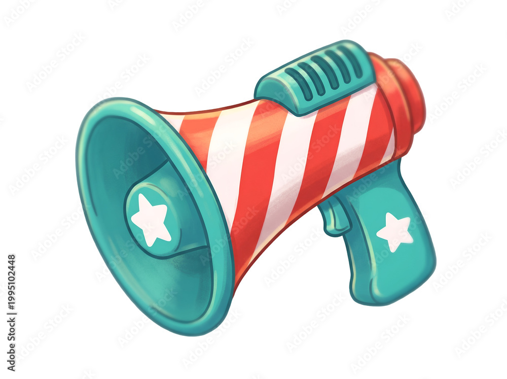 Naklejka premium 3d megaphone with american flag design for patriotic promotion and communication