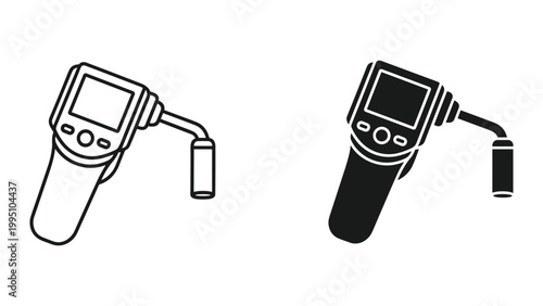 Vector illustrations of two different colored gas leak detectors on white background