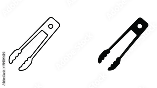 Vector illustration of bottle opener and can opener in black and white isolated on white background