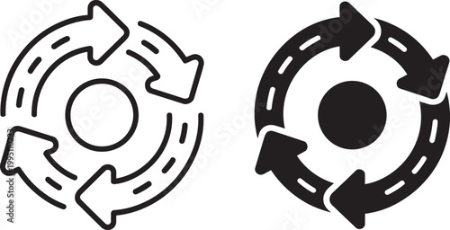 Circular arrows flow diagram illustration cycle process concept business workflow and progress visualization
