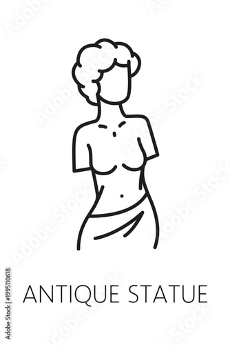 Fotografija Antique statue museum exhibition line icon or label