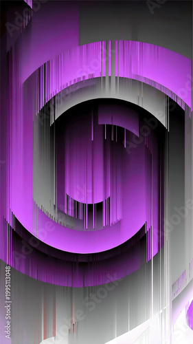 Futuristic neon tunnel with glowing pink and purple lighting, abstract digital architecture background