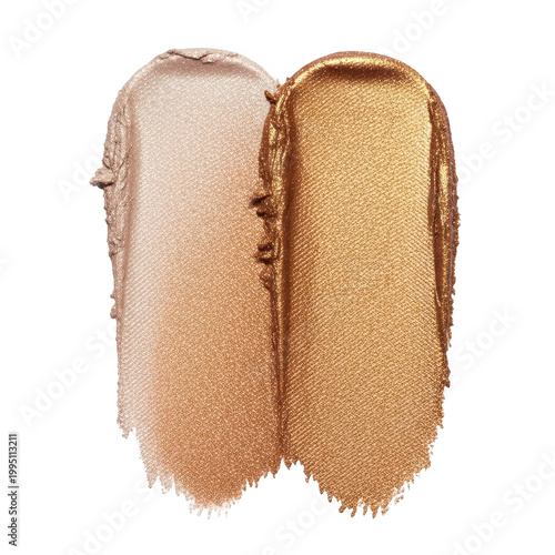 Swatches of beige and brown makeup foundation isolated on white background Png