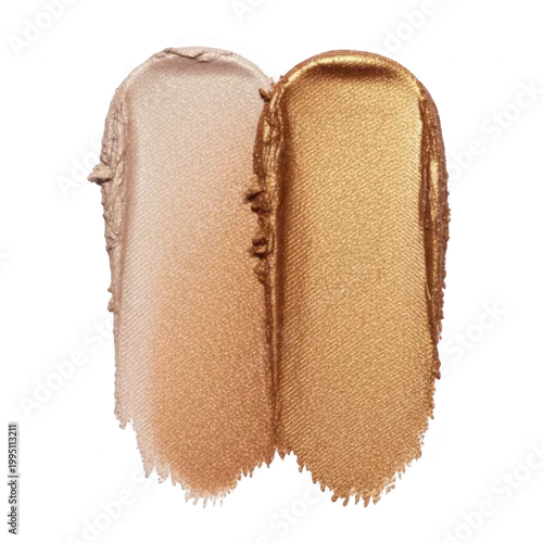 Fototapeta samoprzylepna Swatches of beige and brown makeup foundation isolated on white background Png