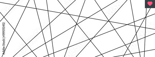 Straight chaotic random diagonal lines creating modern monochrome texture. Abstract geometric pattern with straight elements. Vector illustration isolated on white background.