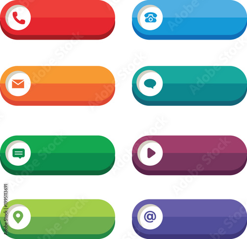 Set of vector web buttons design icons banners labels and symbols
