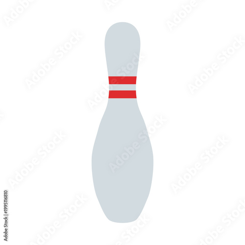 Slika na platnu Vector flat colored bowling skittle isolated on white background