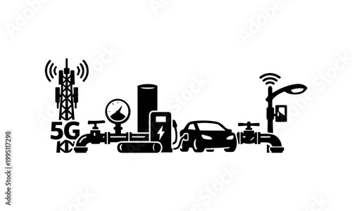 vector illustration of a silhouette of a car | service station