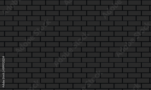 Dark grey brick wall seamless pattern minimalist black stone background vector