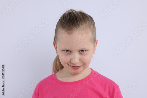 Fotografia Portrait of little girl on white background