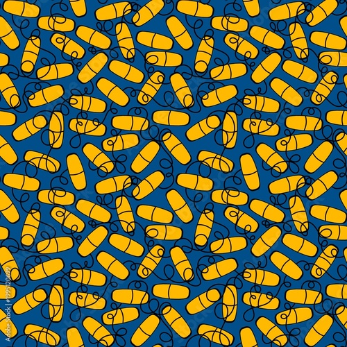 Medicine seamless pills pattern for wrapping paper and doctor clothes and packaging and medical accessories