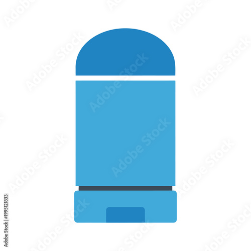 Blue Deodorant Stick Icon, Personal Hygiene Product, Isolated on White Background