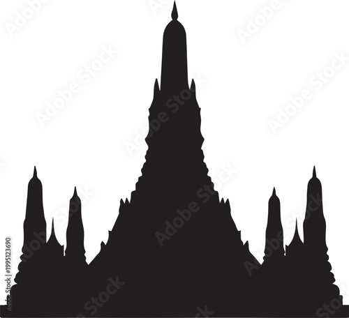 Thailand Bangkok Wat Arun Silhouettes Low Competition