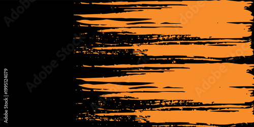 orange black brush Car sticker wrap pattern banner abstract sporty lines black orange color combination grunge brush modern pattern racing motorsport vector design.