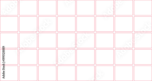 A grid of empty pink outlined boxes on a for labels or stickers