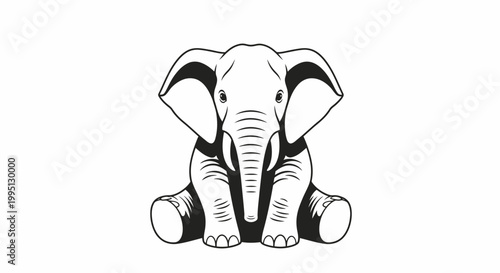 Cute elephant sitting on ground.