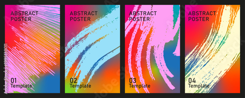 Abstract vertical panels a vibrant display of color and texture in a modern art composition