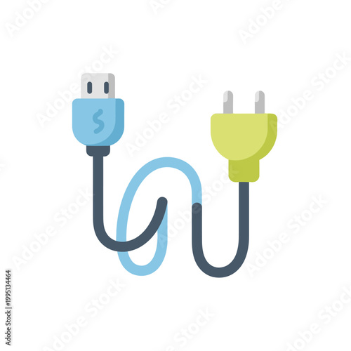 Digital Power Cable: USB Plug to Electrical Outlet Connector