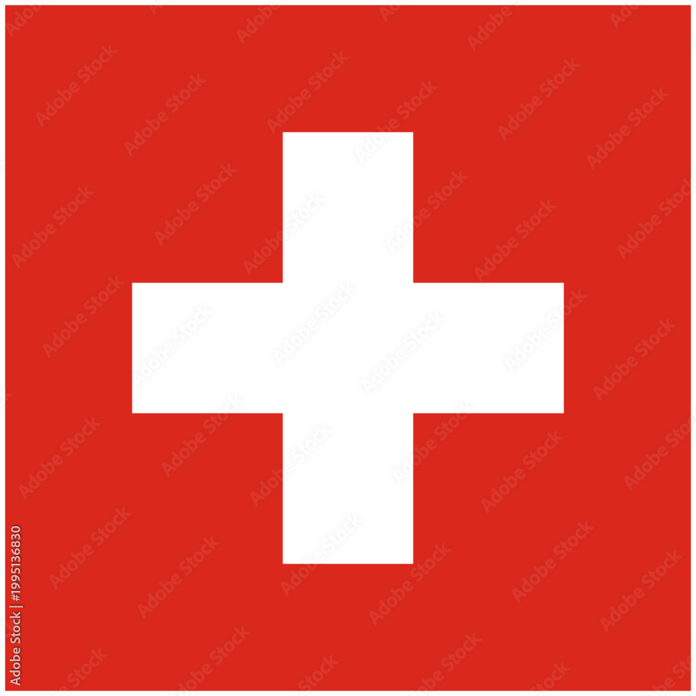 Obraz premium Isolated vectorized version of the official Swiss flag