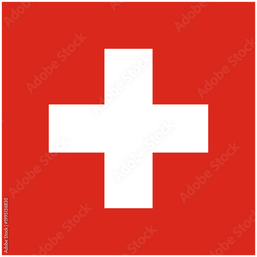 Isolated vectorized version of the official Swiss flag