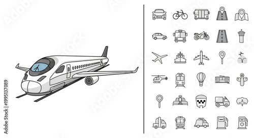 Airplane Vehicle Transportation Flying Machine.