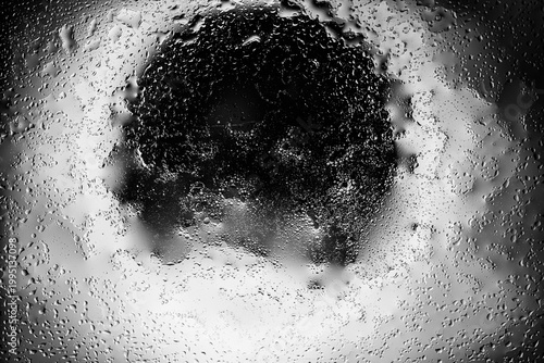 Tableau sur toile Monochrome Cosmic Portal - Abstract Black & White Water Droplet Macro