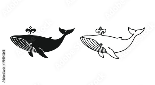 Whale-Themed Art: Whale Sketches & Designs for Art Lovers Vector