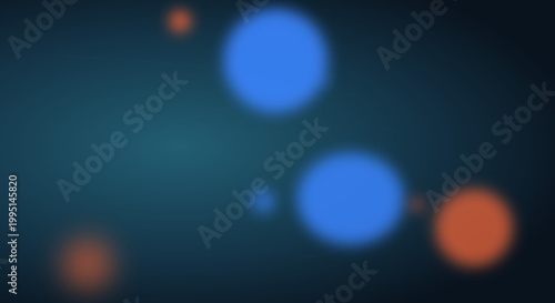 Glowing blue and orange bokeh lights in dark background for cinematic atmosphere