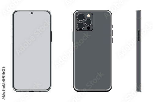 Minimal Smartphone Mockup Set Front Back Side View – Clean Modern Mobile Template