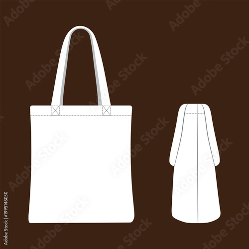 Minimal Tote Bag Mockup Front Side View – Clean Canvas Shopping Bag Template