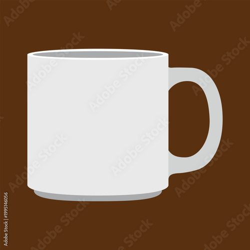 Minimal White Coffee Mug Mockup Isolated on Brown Background