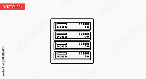 A detailed illustration of stacked computer servers in a data center environment