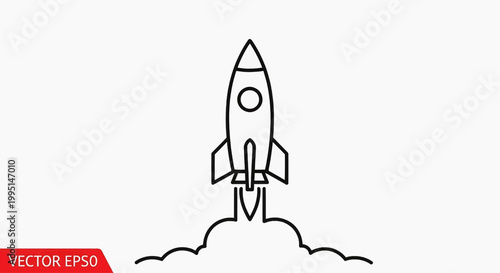 A rocket ship blasts off into the sky with smoke and flames illustration img_xw45nm_fx