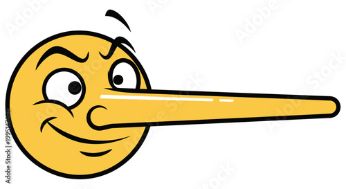 Pinocchio emoji face with long nose.