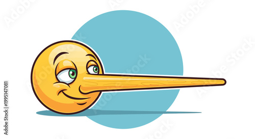 Pinocchio emoji with long nose cartoon character.